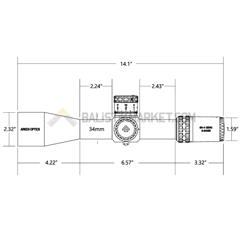 Arken Optics SH-4J 6-24x50 FFP VHR (MRAD) Tüfek Dürbünü