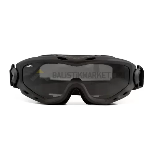 Wiley X Spear Goggle Balistik Gözlük, Şeffaf/Gri Lens (Siyah)